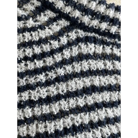 J. Crew Navy White Striped Short Sleeve Sweater Medium - Picture 4 of 8